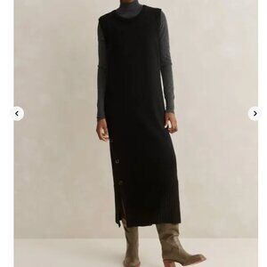 ME+EM wool cashmere sweater Dress Sleeveless Black Knit M/L